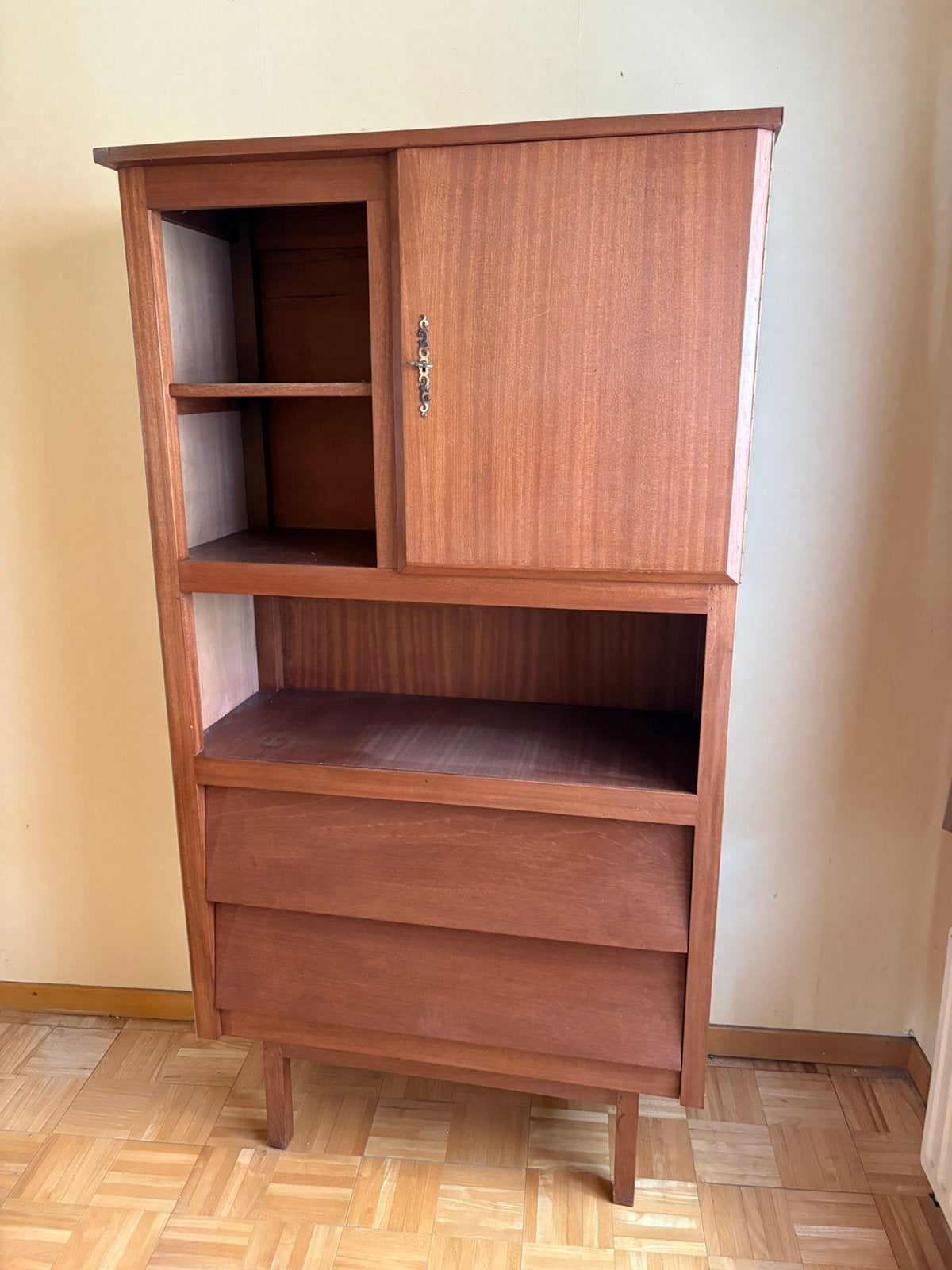 Mooi vintage houten kast in zeer goede staat, Maison & Meubles, Armoires | Secrétaires, Enlèvement, Utilisé, Vintage
