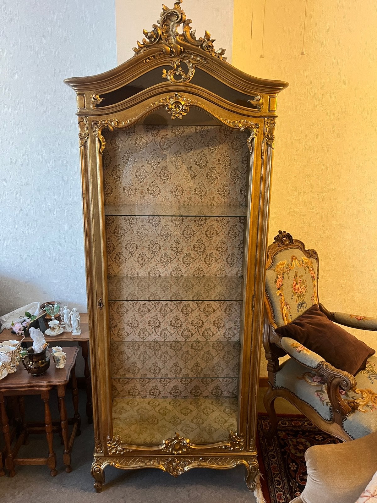 Prachtig antiek vitrinekastje Louis XVI, Antiek en Kunst, Ophalen of Verzenden