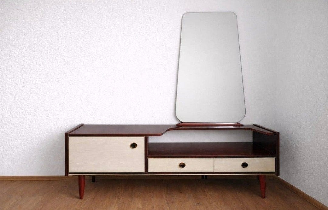 vintage kaptafel - laag kastje met spiegel, Enlèvement
