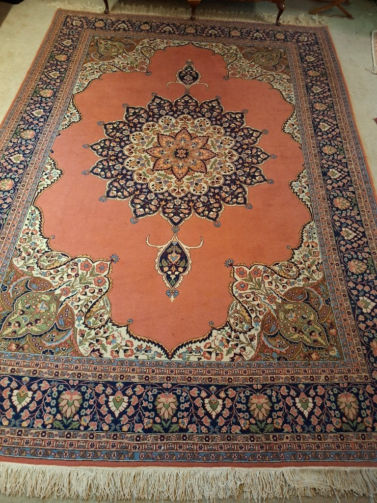 Groot oosters tapijt met certificaat, Ophalen, Gebruikt, Klassiek Oosters - Perzisch, Kashan of Tabriz, 200 cm of meer