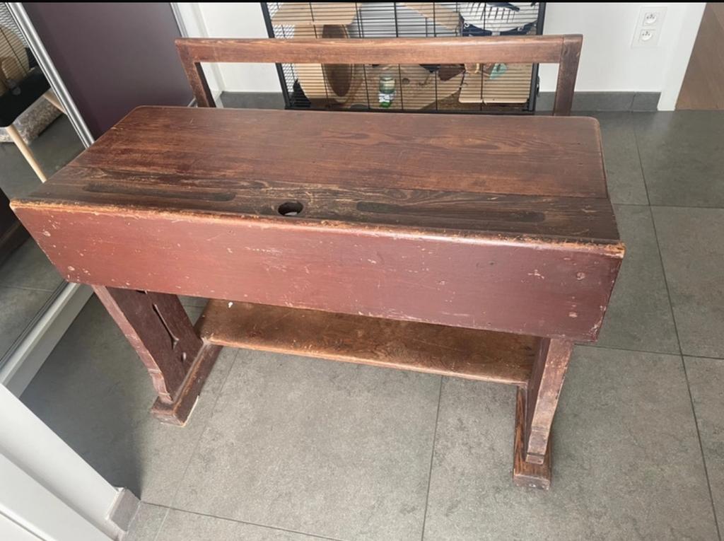 Retro schoolbankje, Huis en Inrichting, Ophalen, Zo goed als nieuw