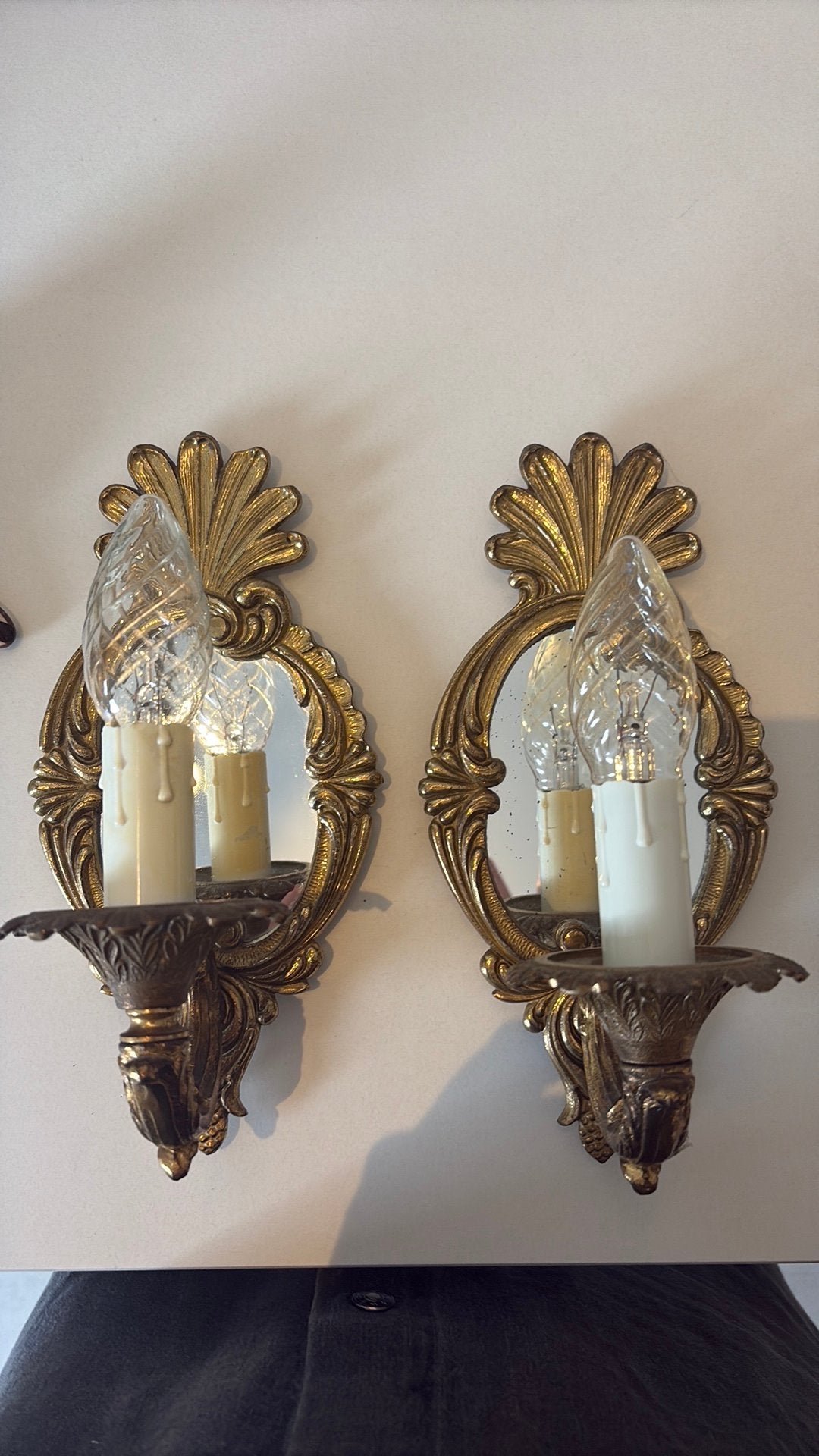 antieke messing wandlamp, Ophalen, Zo goed als nieuw
