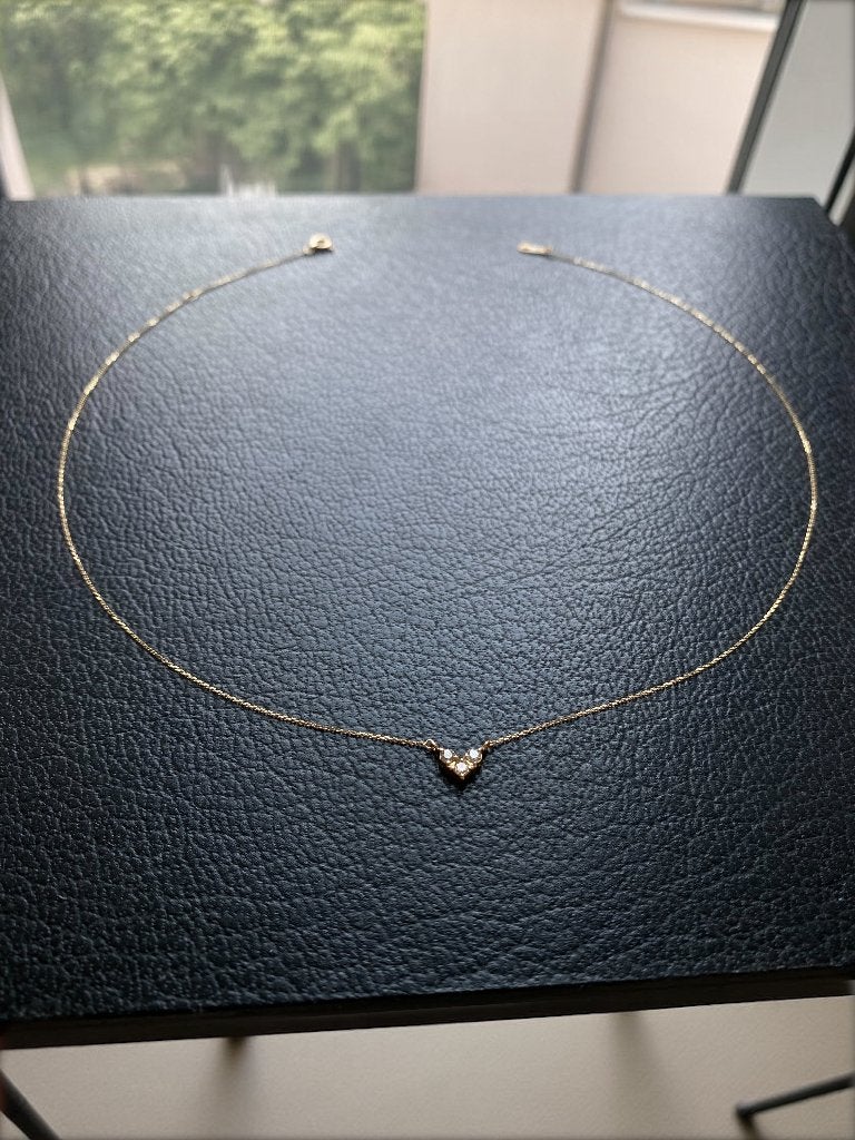 Diamant hart  ketting 10K goud, Handtassen en Accessoires, Nieuw, Ophalen of Verzenden, Verstelbaar, Goud