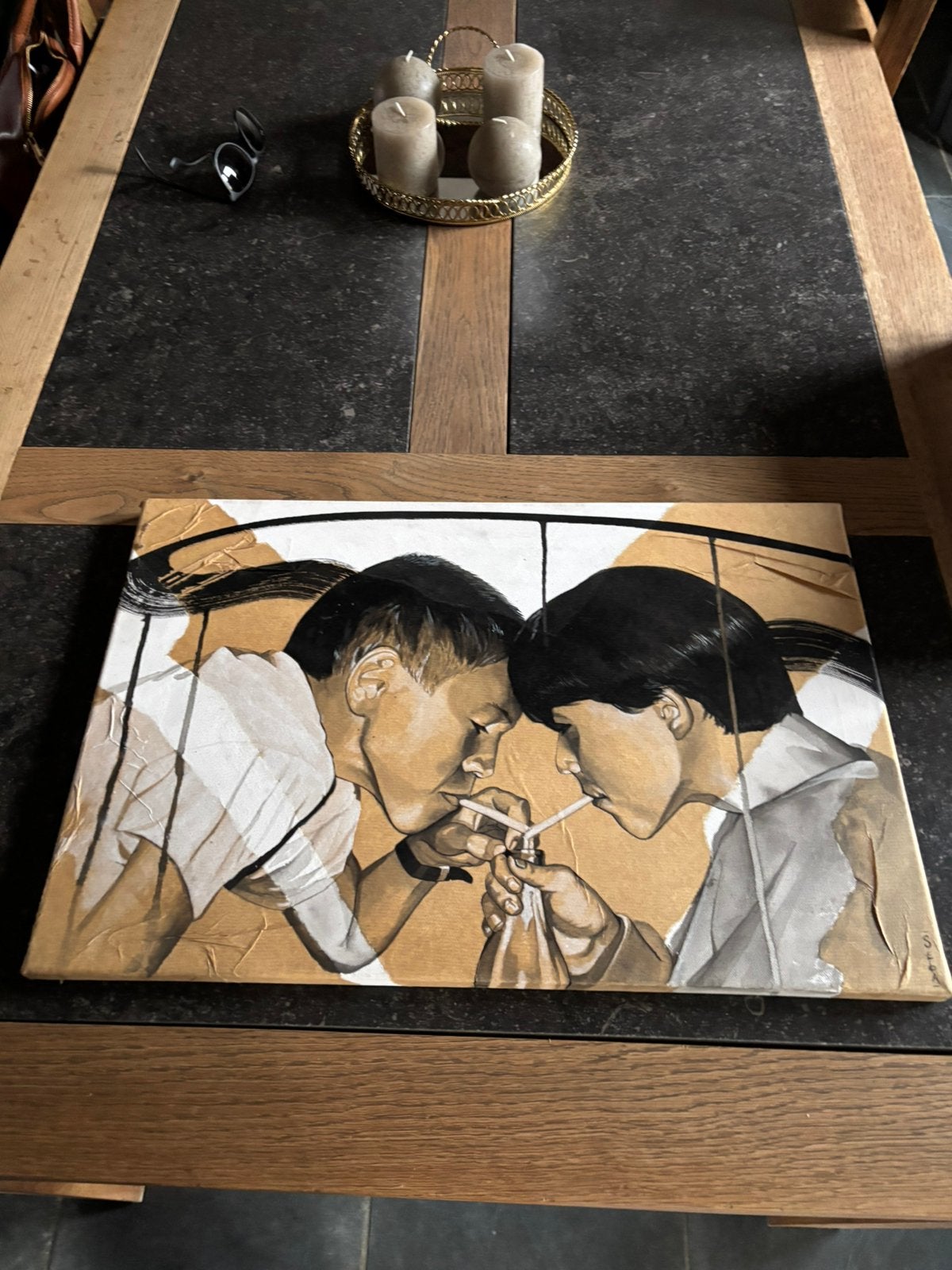 Foto voor kinderen die een drankje drinken, Ophalen of Verzenden, Zo goed als nieuw