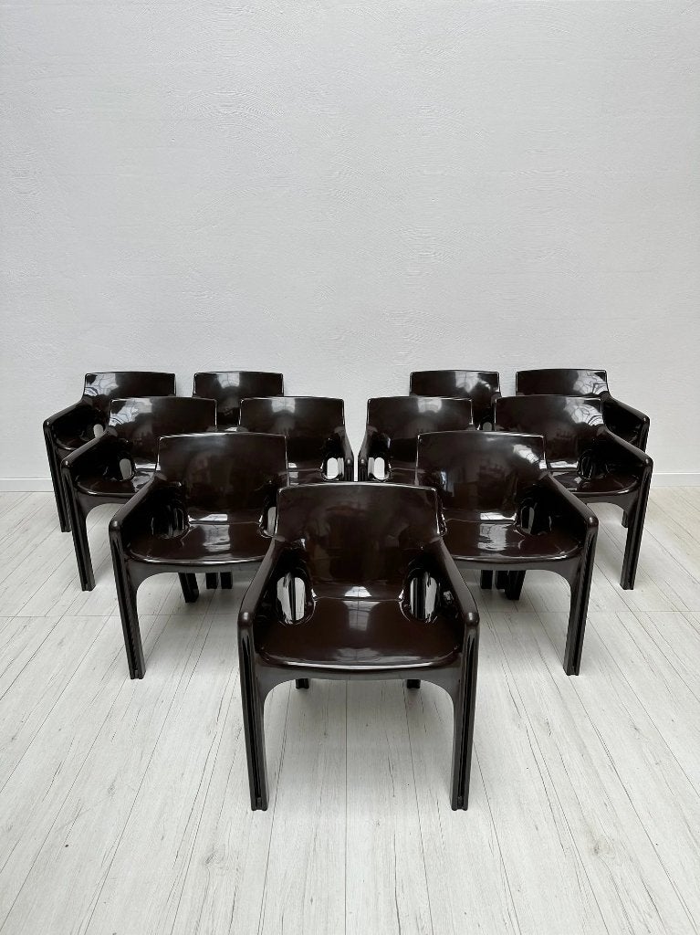 Vico Magistretti Gaudi armstoel bruin Artemide vintage 70s, Ophalen