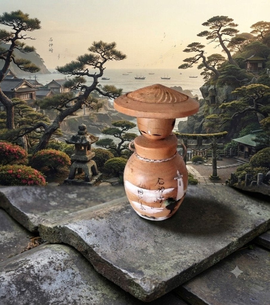 Leuke Omiyage Bobblehead Kokeshi, Hout, Verzenden, Geschilderd, Japan