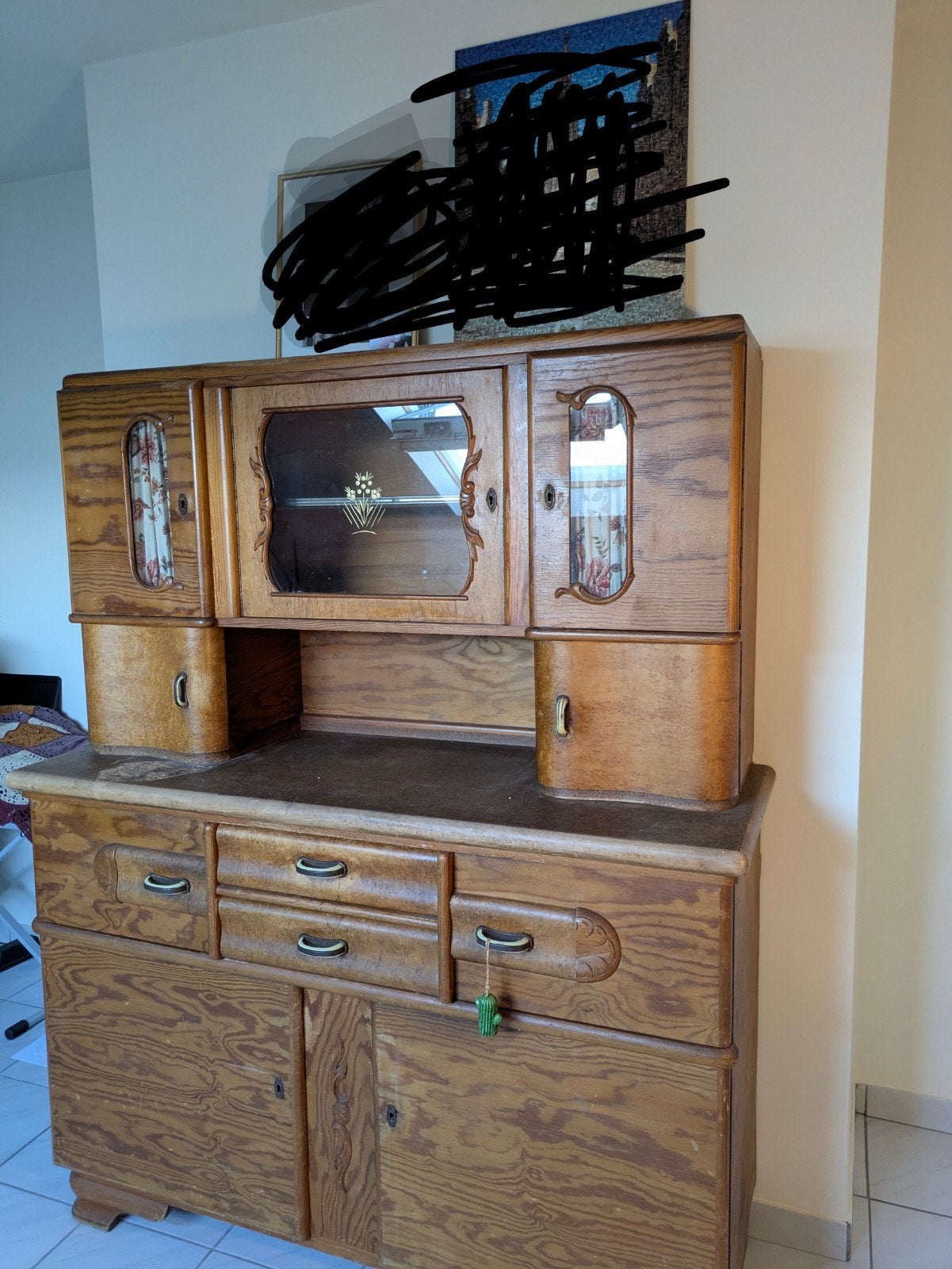 Oude houten Buffekast, Ophalen, Gebruikt, Vintage, 150 tot 200 cm