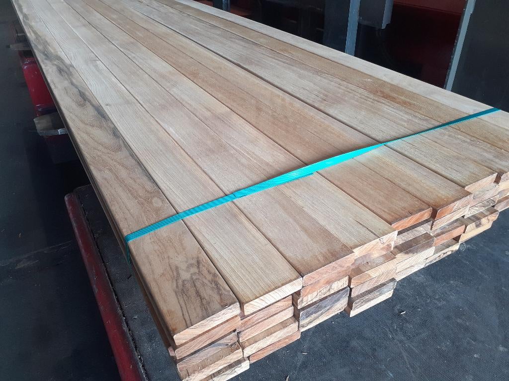 8 volle bundels hardhout vlonderplanken vanaf 2,10 p/m1, Planken, Nieuw, Ophalen of Verzenden, Hardhout