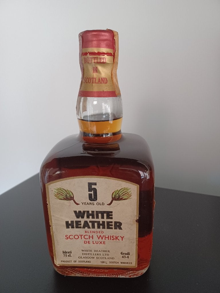 Zeldzame White Heather 5 Y oude whisky (jaren '60/'70), Verzamelen, Ophalen of Verzenden