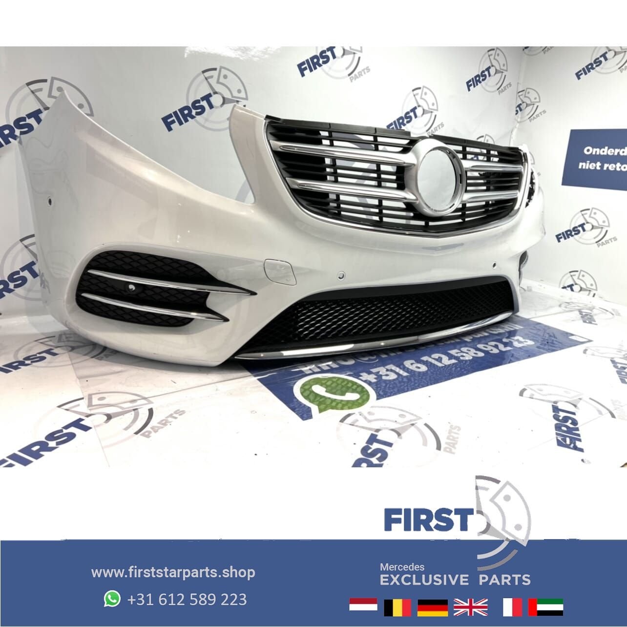 W447 Vito V KLASSE AMG VOORBUMPER WIT PAKKET ORIGINEEL COMPL, Gebruikt, -, Voor, Ophalen of Verzenden