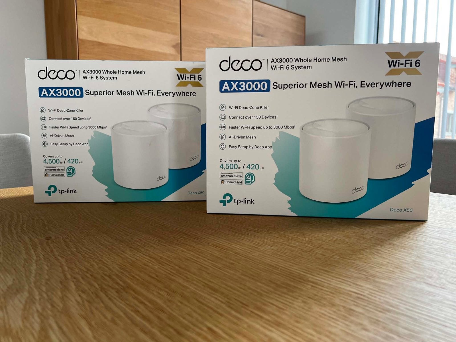 TP-Link Deco X50 (Set van 4) – Snelle Wi-Fi 6 Mesh, Computers en Software, WiFi-versterkers, Ophalen, Zo goed als nieuw