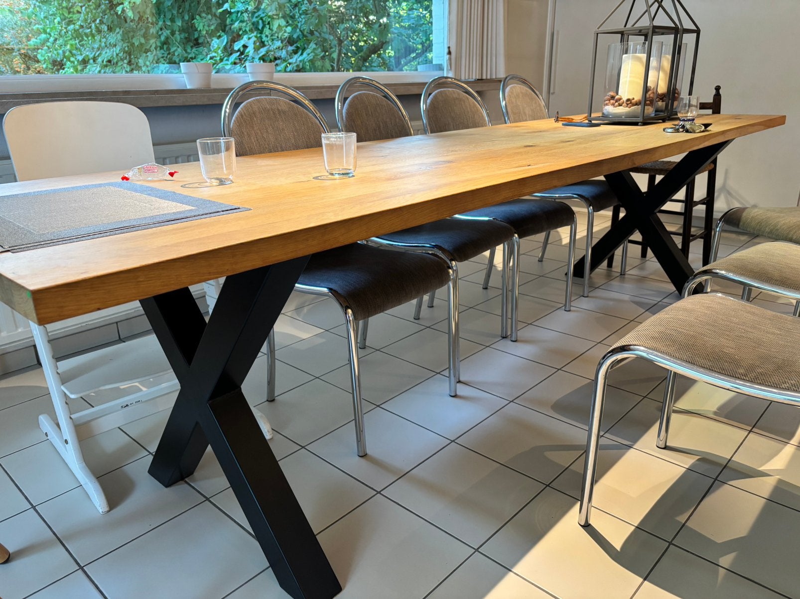 Nieuwe eettafel, Huis en Inrichting, Ophalen, Eikenhout, 200 cm of meer, 50 tot 100 cm