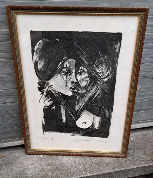 Lithographie signe servais andre, Antiquités & Art, Enlèvement ou Envoi, Lithographie