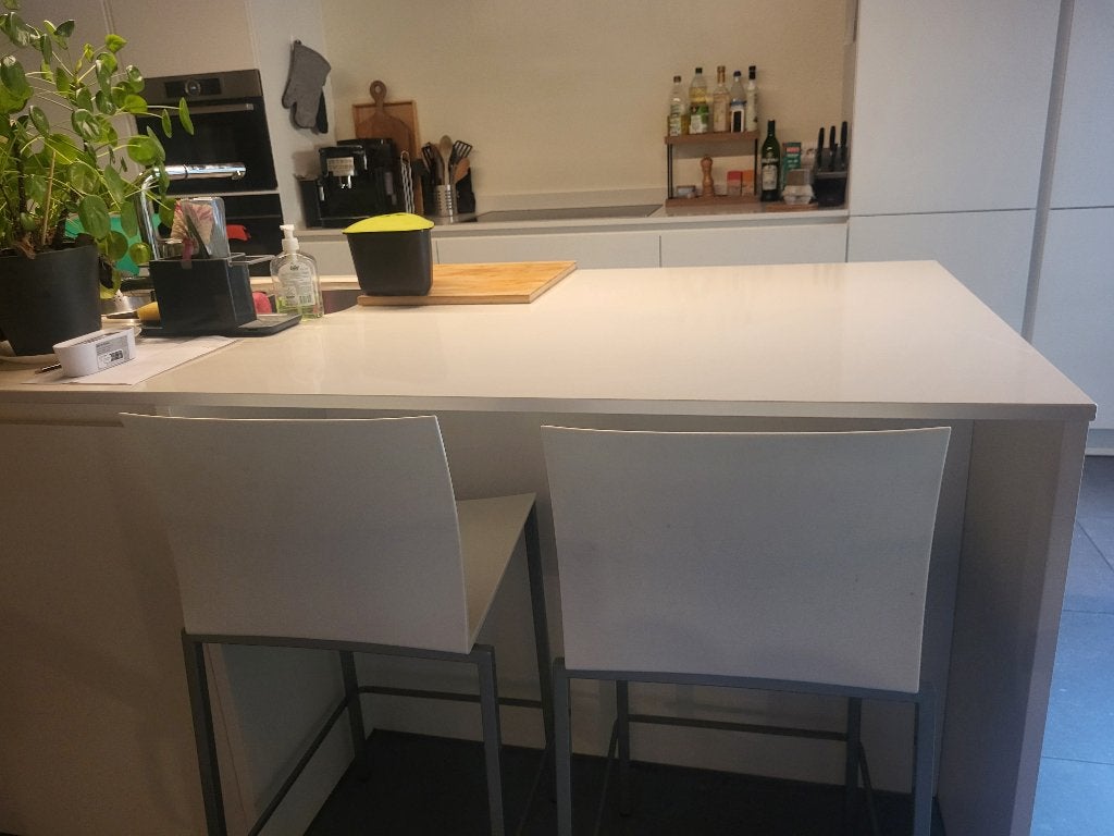 tabourets de bar blancs, Enlèvement, Comme neuf, Métal