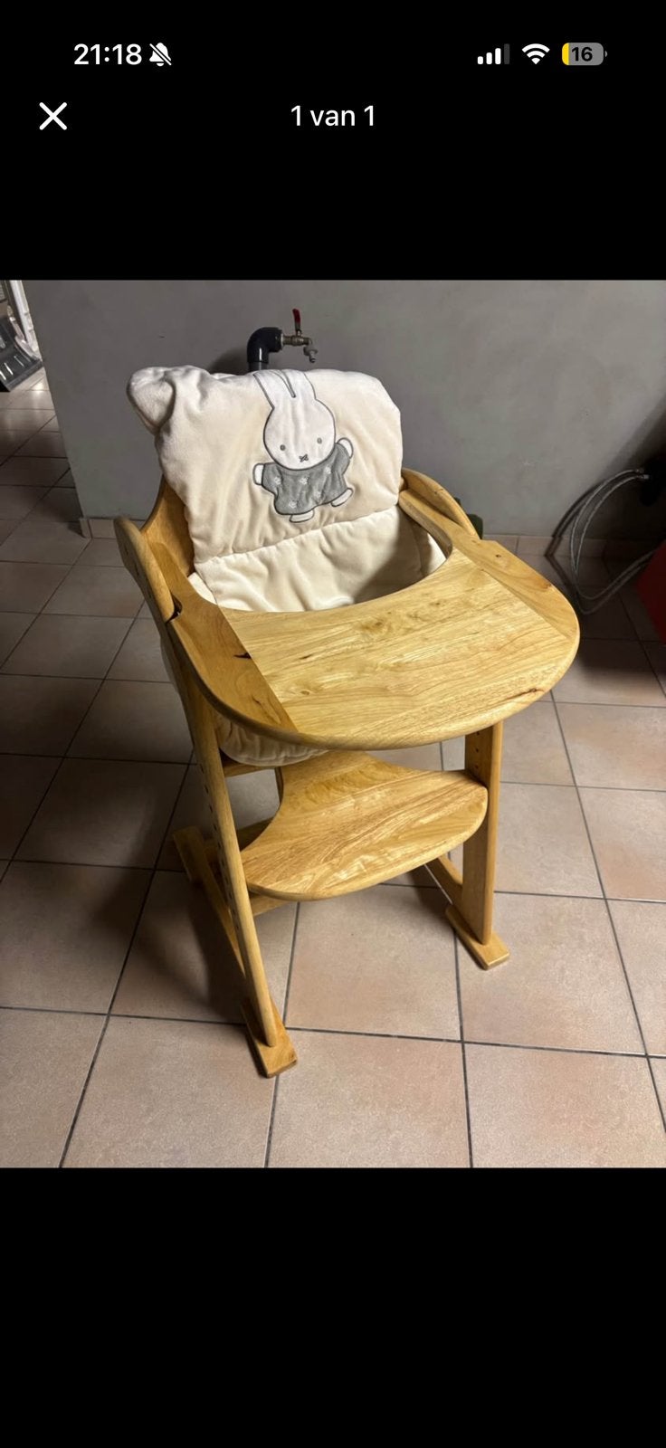 Houten kinderstoel, Kinderen en Baby's, Kinderstoelen, Ophalen, Zo goed als nieuw