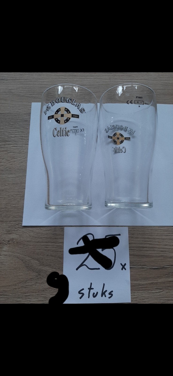 9 stuks Mc.Douglas , Celtic bierglazen, Ophalen of Verzenden