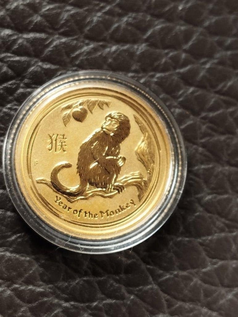 1/10 oz 9999 goud lunar  monkey 2016, Postzegels en Munten, Ophalen of Verzenden, Goud