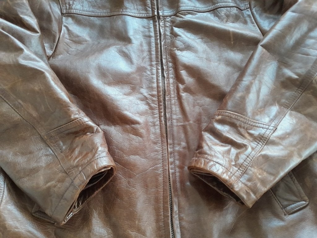 Veste en cuir Redskins Premium Vintage années 90 Veste - L, Enlèvement ou Envoi, Taille 52/54 (L), Brun, Porté