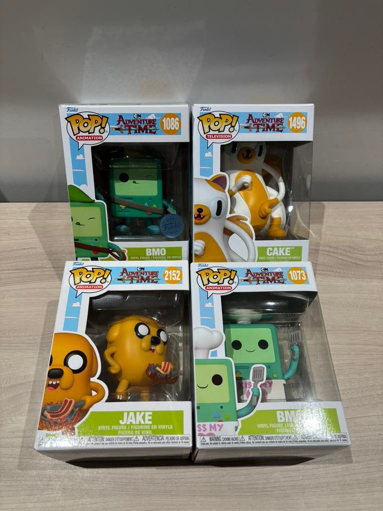 Funko Pop! Adventure Time –BMO 1086 1073 Jake 2152 Cake 1496, Ophalen of Verzenden