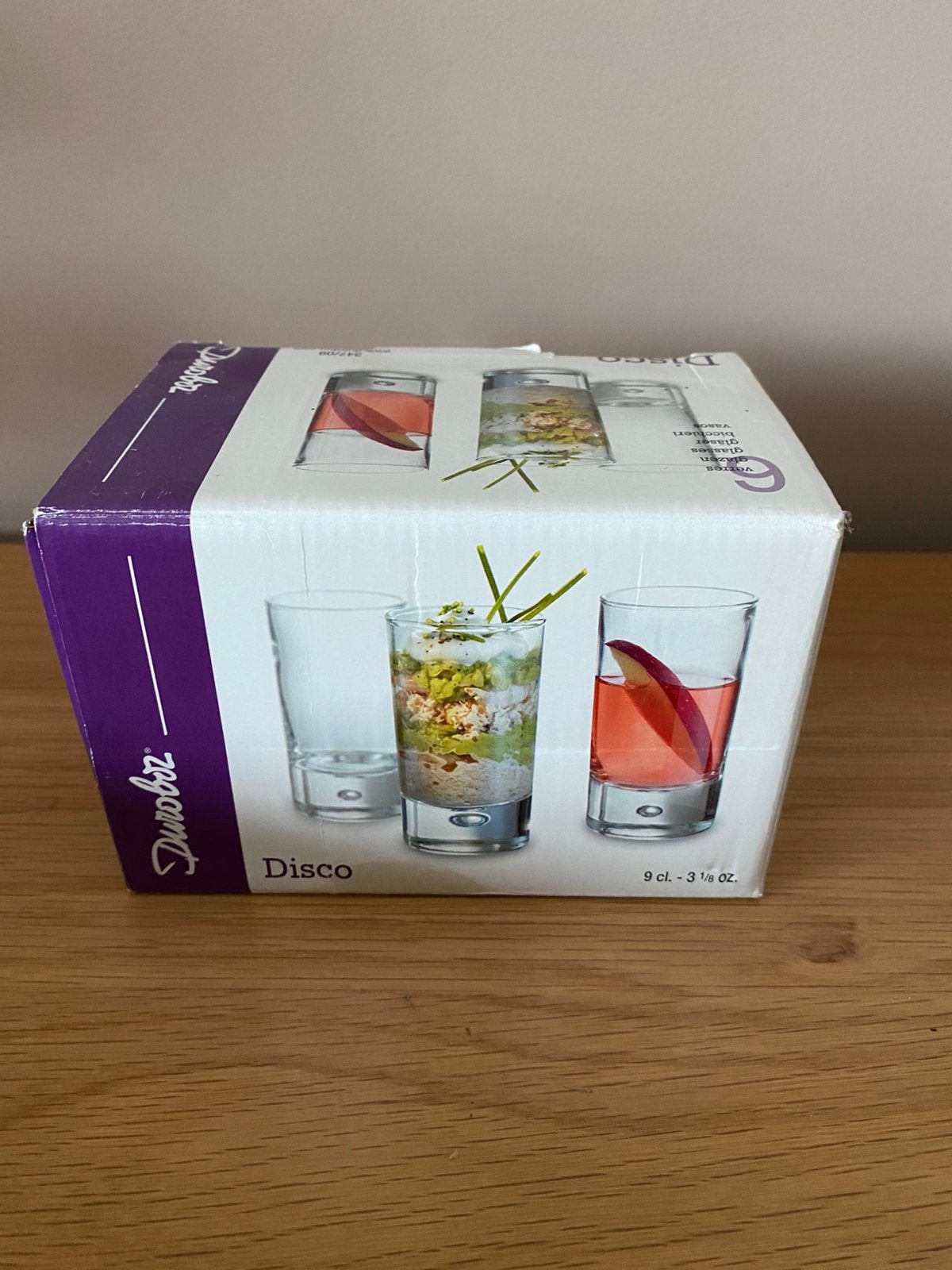 Lot de 6 verrines / verres Durobor Disco - 9 cl (Neufs), Neuf, Moins de 25 cm, Moins de 100 cm, Enlèvement