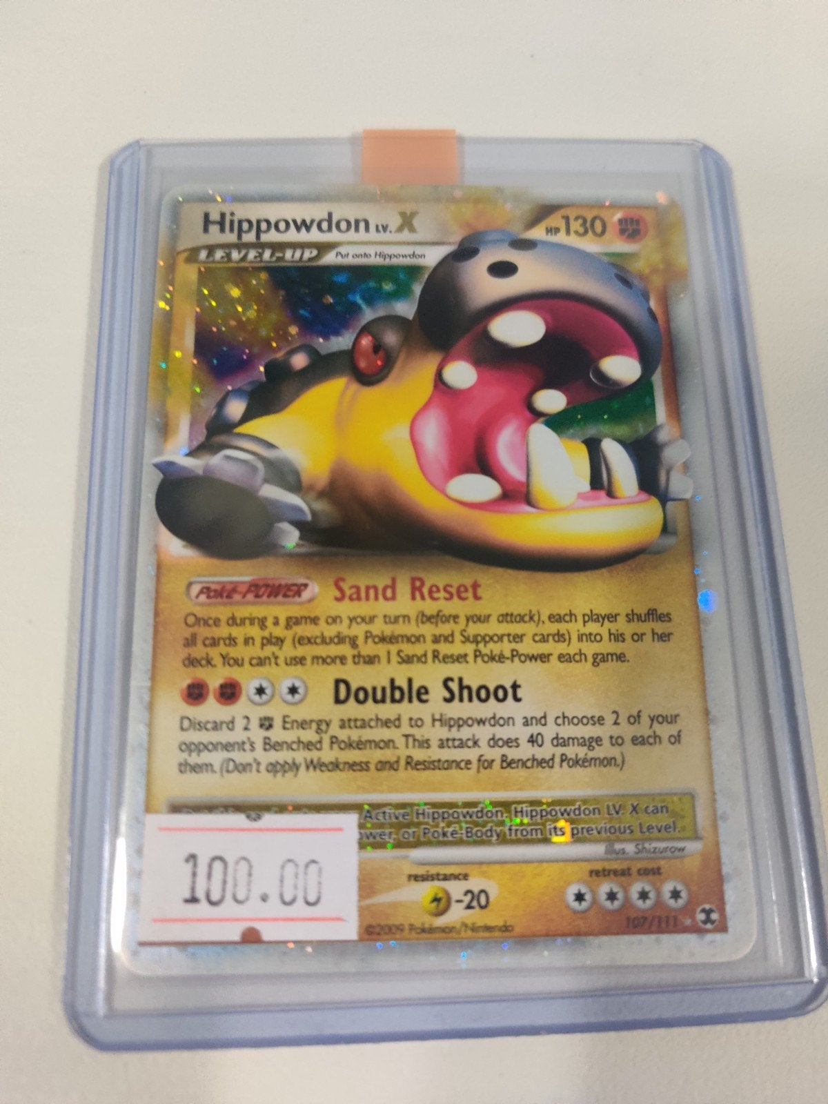 Hippowdon LV.X RR 107, Hobby en Vrije tijd, Ophalen, Zo goed als nieuw, Losse kaart, Foil