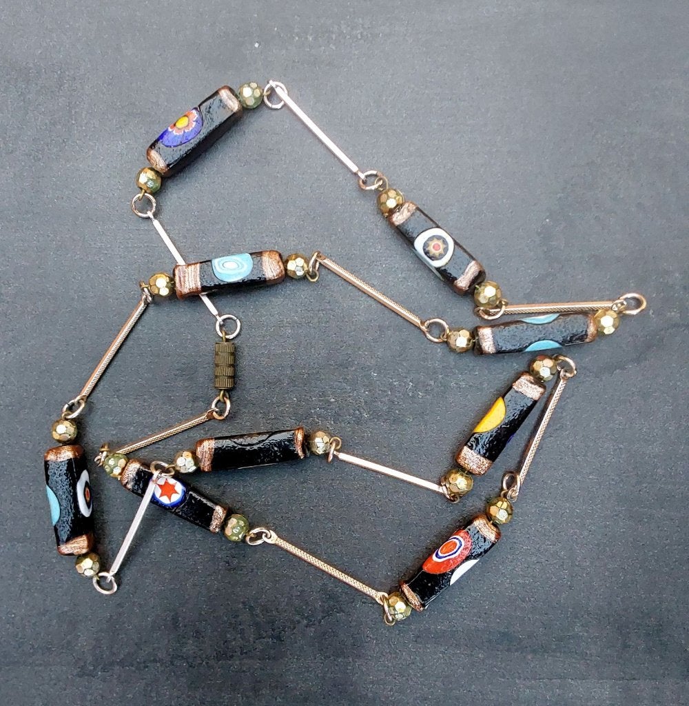 6 colliers Munaro, Bijoux, Sacs & Beauté, Enlèvement ou Envoi, Utilisé, Bleu, Autres matériaux