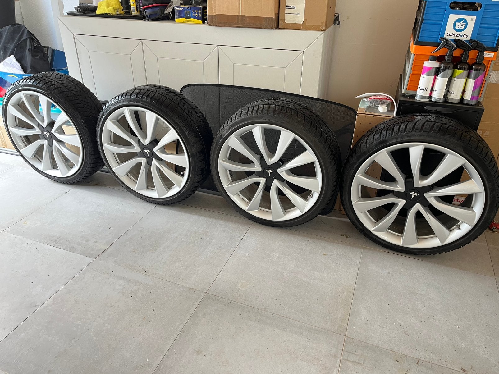 Jantes Tesla Performance 20" + Pirelli Sottozero 3 (hiver), Pneus hiver, Pneu(s), Enlèvement, 20 pouces