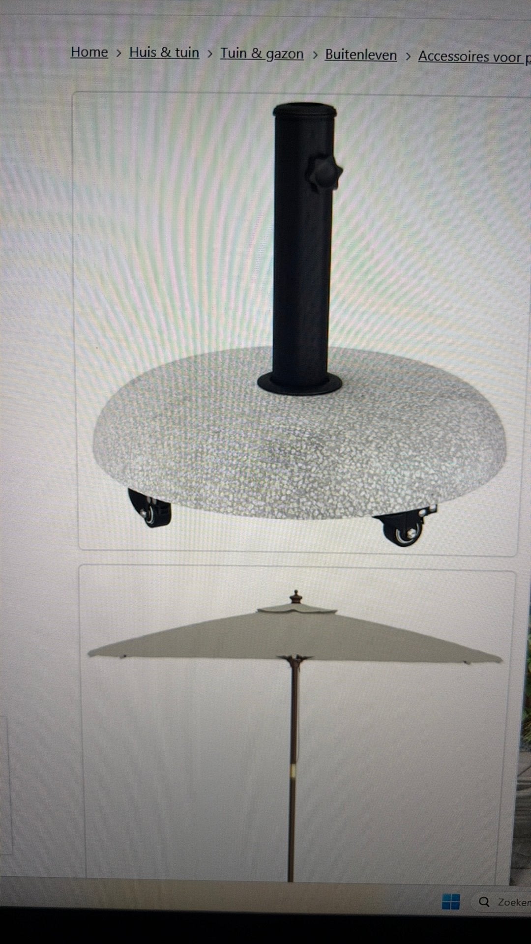 Parasolvoet nieuw in originele verpakking, Tuin en Terras, Ophalen, Nieuw, Draaibaar