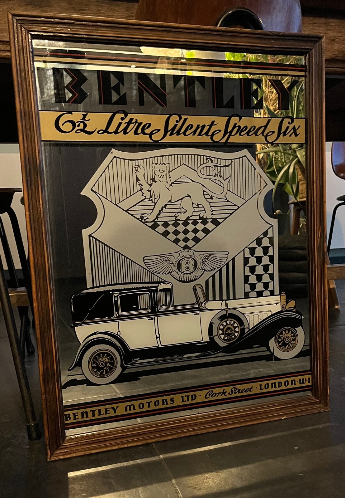 Vintage reclamespiegel - Bentley 6½ Litre Silent Speed Six, Ophalen, Wanddecoratie