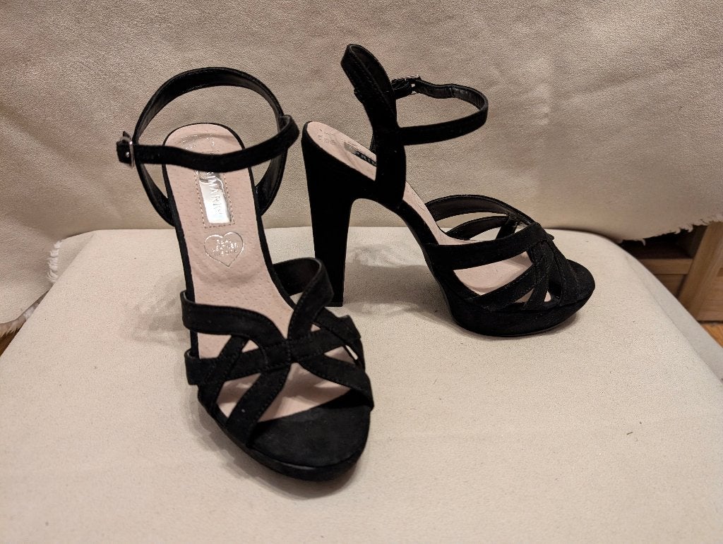 Sandalen met hoge hakken, Ophalen, Primark, Zwart, Nieuw