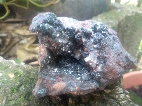 mineraal dolomiet met pyriet (Oujda)+agaat+hematiet+jaspis, Ophalen of Verzenden, Mineraal