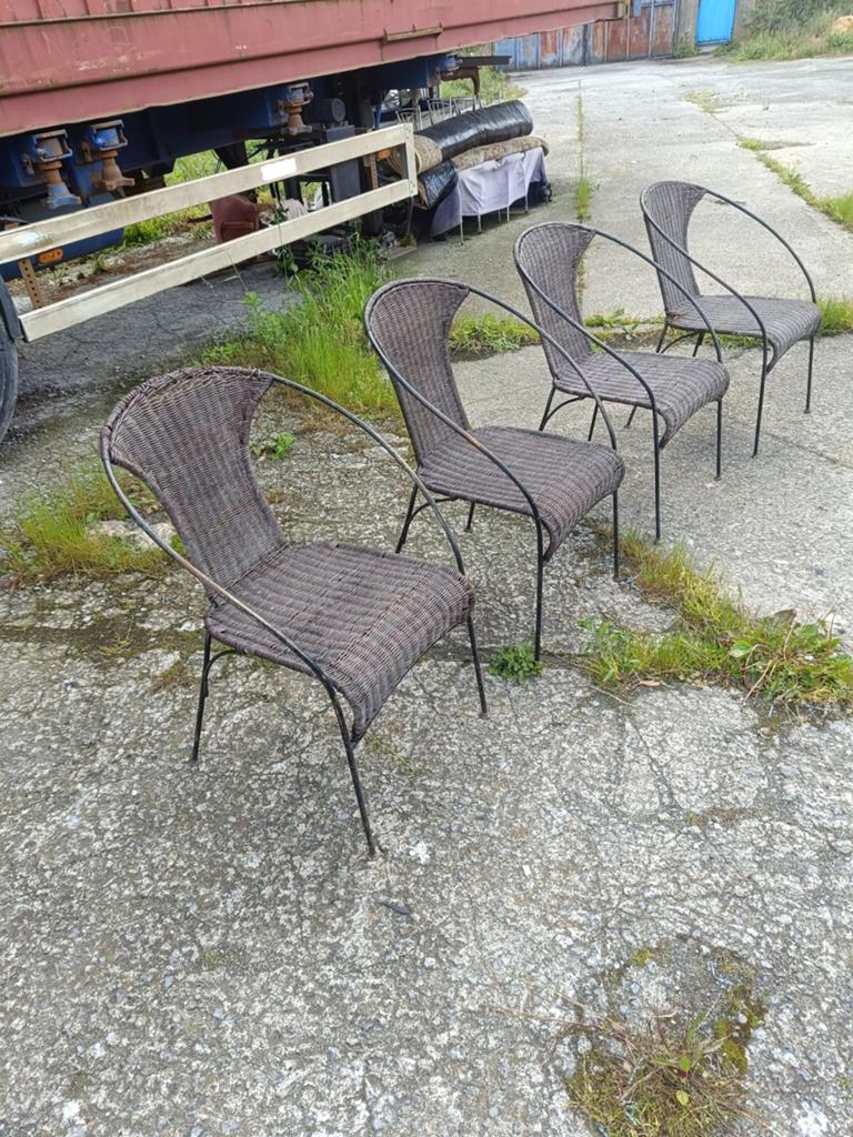 Chaise ancienne en fer forgé osier, Jardin & Terrasse, Enlèvement, Osier