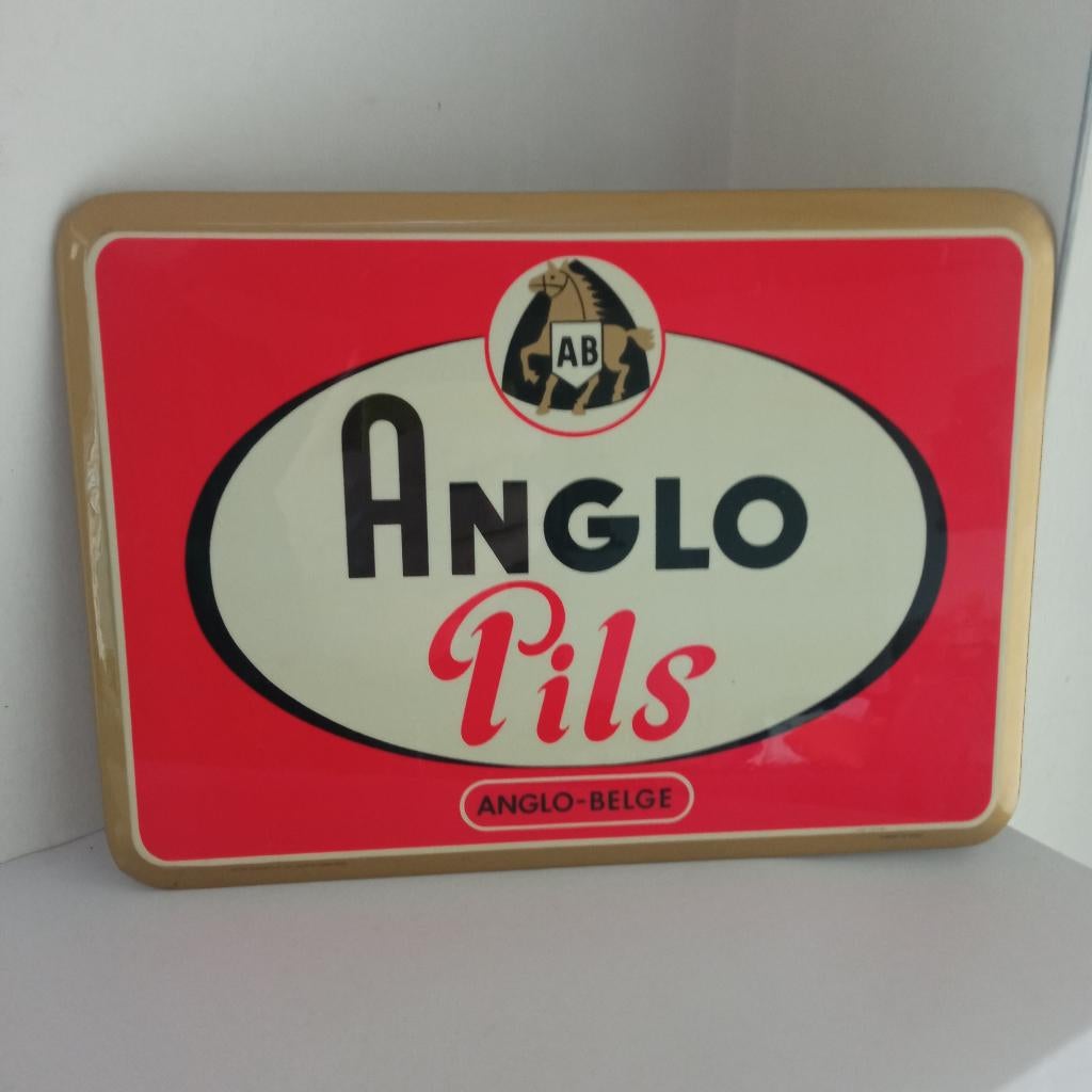 publicité ANGLO PILS, Verzamelen, Biermerken, Ophalen of Verzenden, Gebruikt, Reclamebord, Plaat of Schild, Overige merken