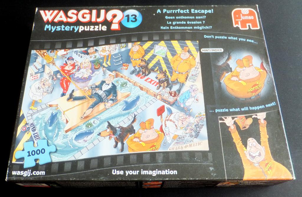 Puzzel - Jumbo 1000 - Wasgij Mystery 13, A Purrfect Escape, Enlèvement ou Envoi, 500 à 1500 pièces, Utilisé, Puzzle