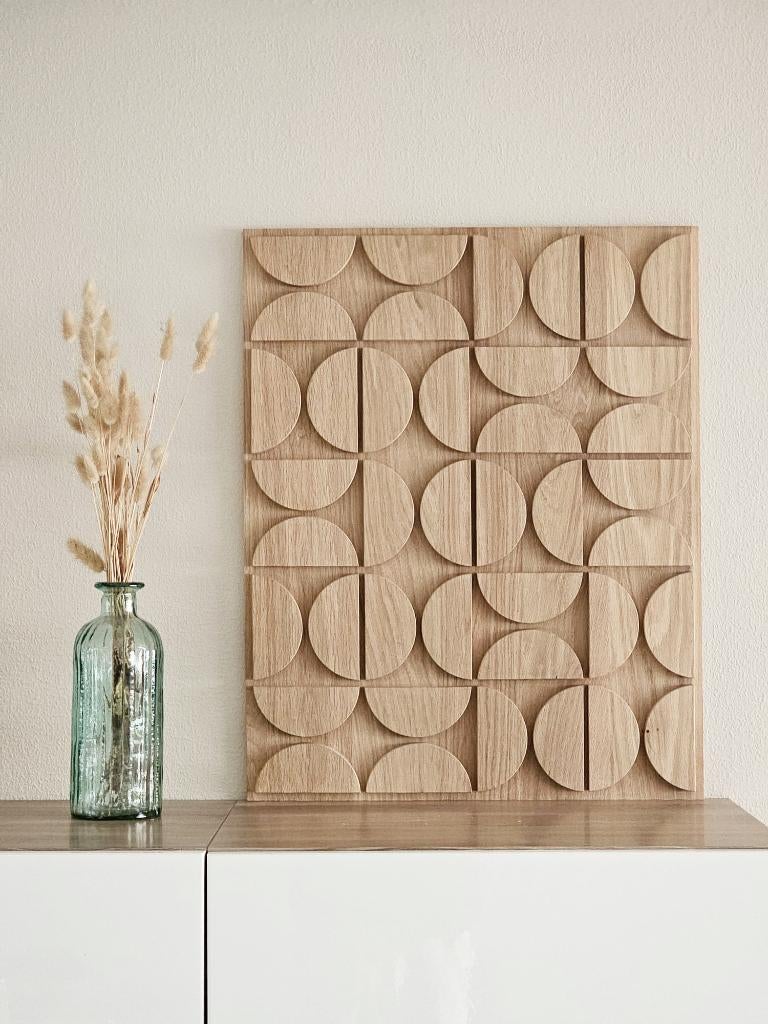 Massief eikenhouten  Wall Art, Huis en Inrichting, Ophalen of Verzenden, Nieuw