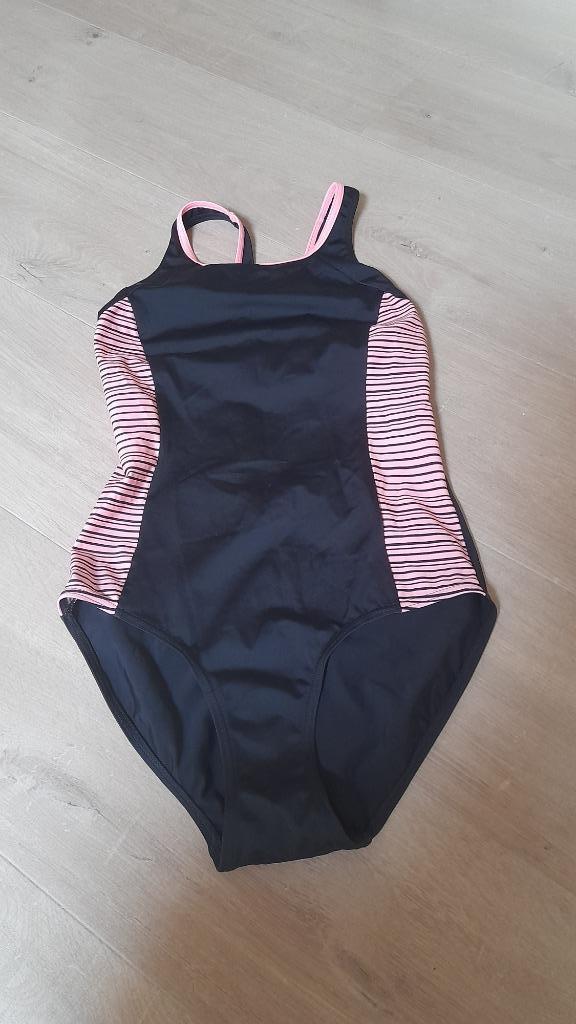 Zwart badpak met roze afwerking (Maat 36), Kleding | Dames, Badmode en Zwemkleding, Zo goed als nieuw, Badpak, Zwart, Ophalen of Verzenden