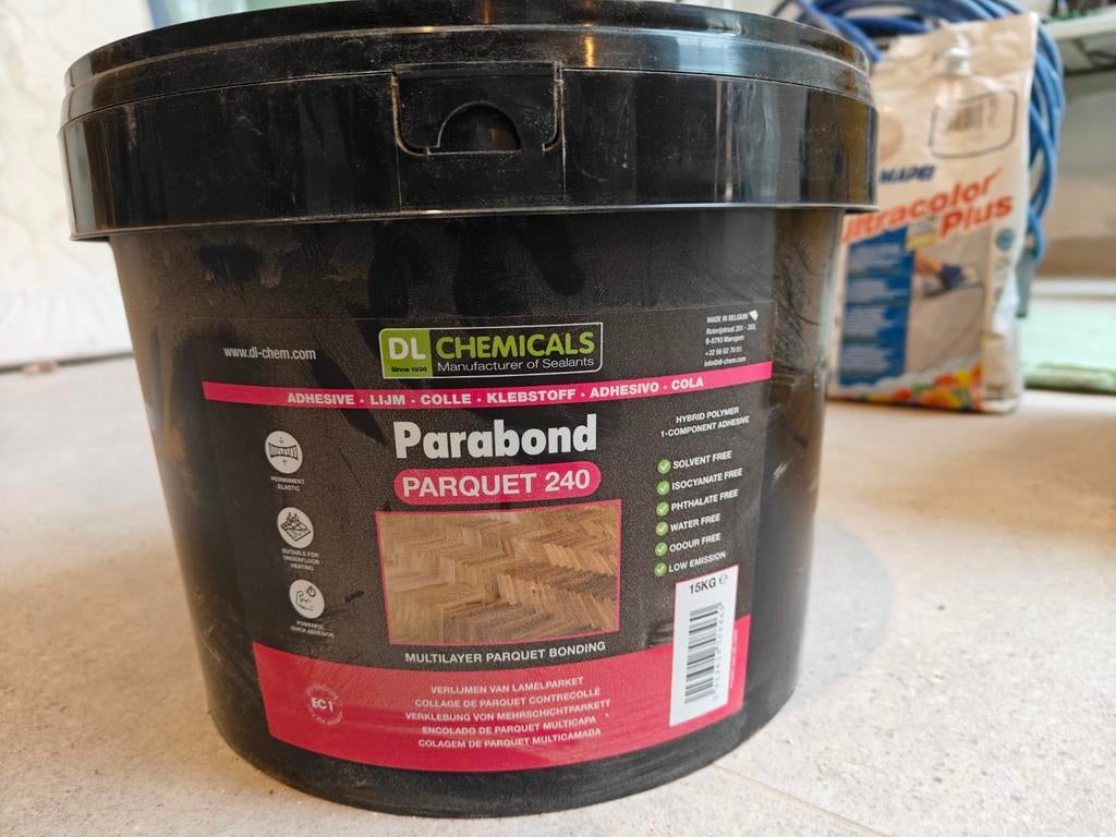 Parketlijm parabond 15kg, Doe-het-zelf en Bouw, Ophalen of Verzenden