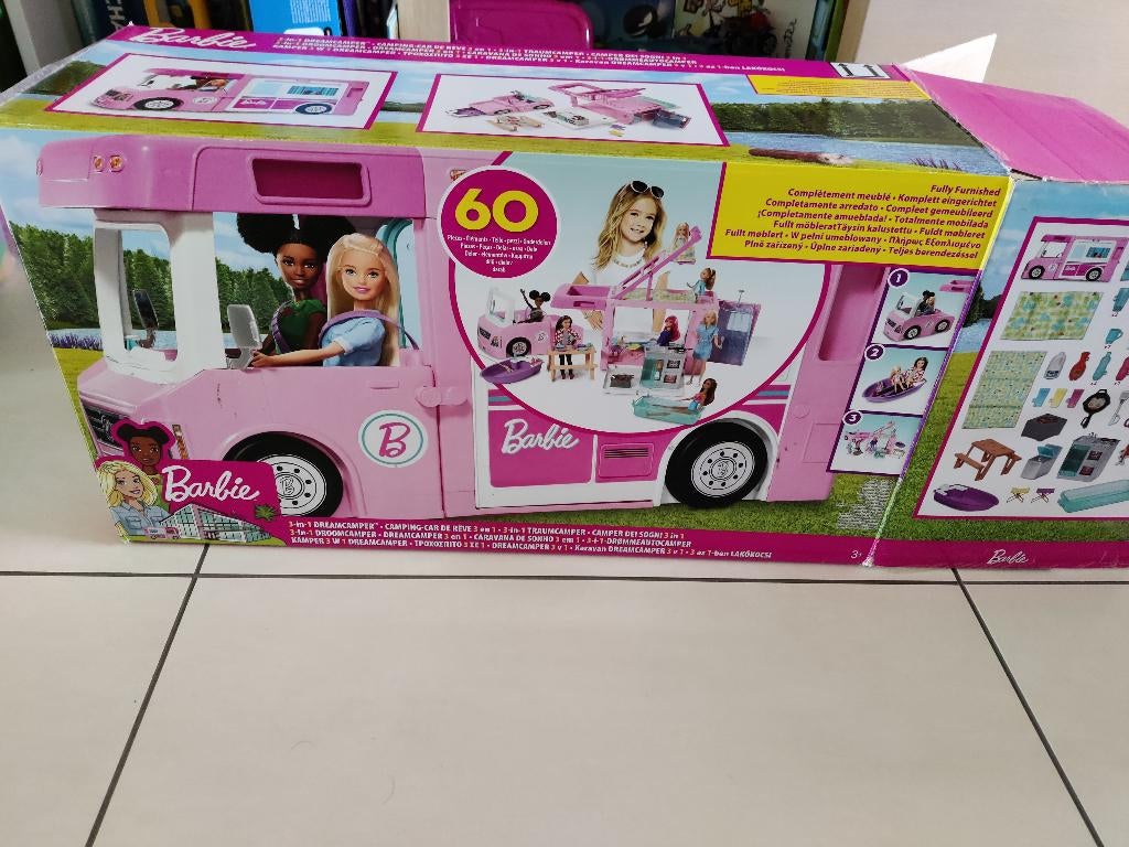 Barbie 3 in 1 dreamcamper met poppen, Enlèvement ou Envoi, Comme neuf, Barbie