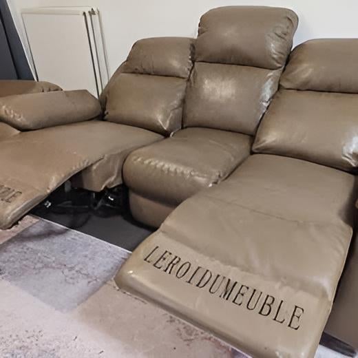 Set Relax Elektrische Zetels 3 zit en 2 zit Echt Leder, Huis en Inrichting, Zetels | Complete zithoeken, Ophalen