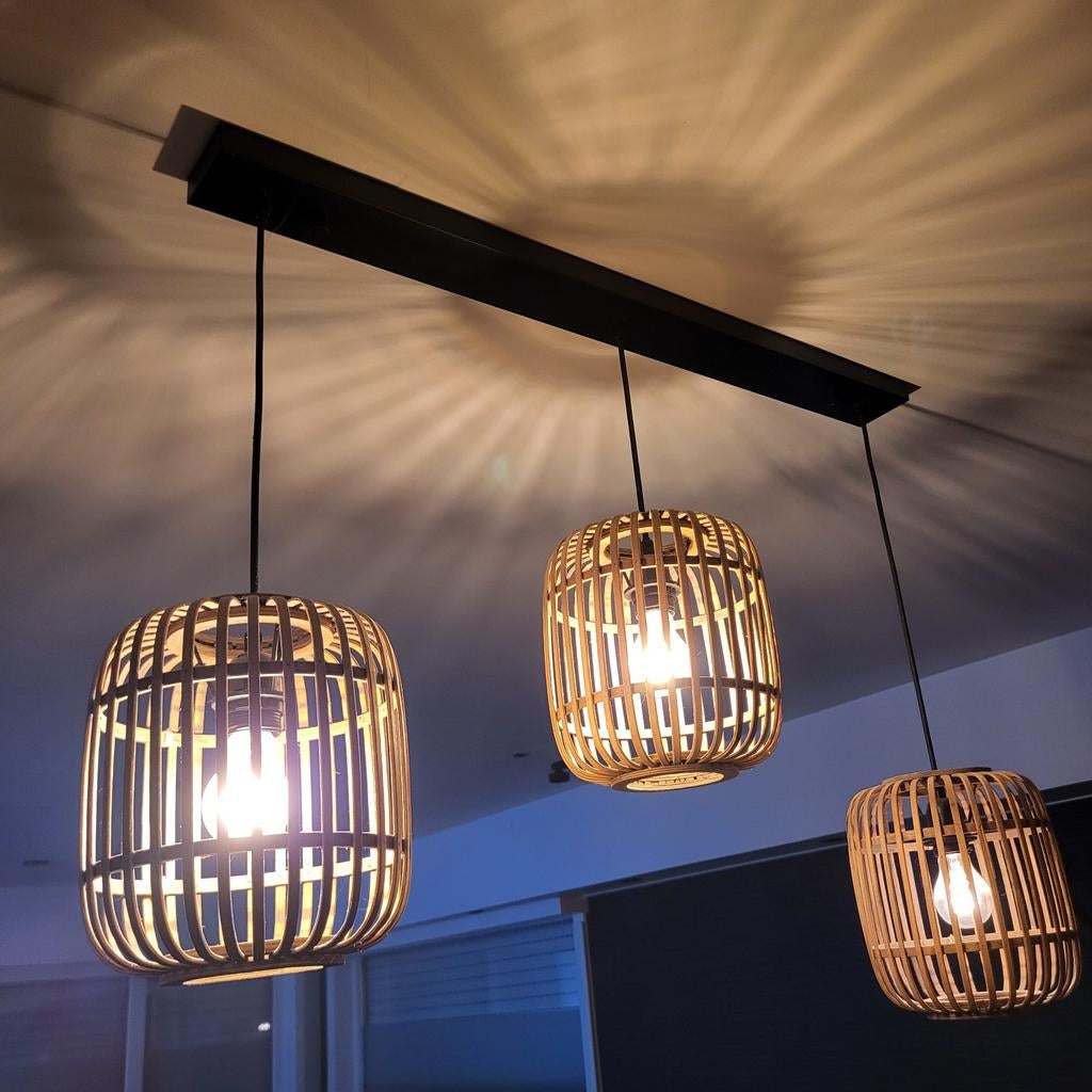 Hanglamp rotan, Huis en Inrichting, Lampen | Hanglampen, Ophalen of Verzenden