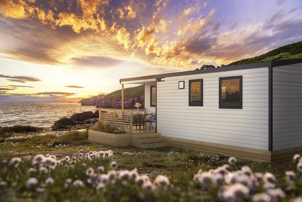 Mobilhome Pacifique - 2 chambres avec terrasse - 880x420cm, Caravanes & Camping, Caravanes résidentielles, Jusqu'à 2