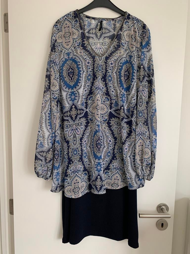 Mooi zomerensemble tuniek met kleedje, Kleding | Dames, Ophalen of Verzenden, Zo goed als nieuw, Blauw