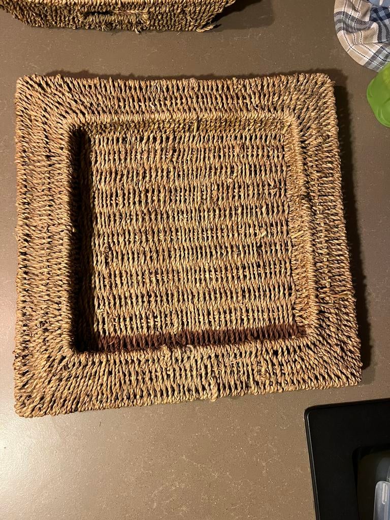 Rieten onderzetter/mandje, Huis en Inrichting, Woonaccessoires | Onderzetters, Ophalen, Gebruikt