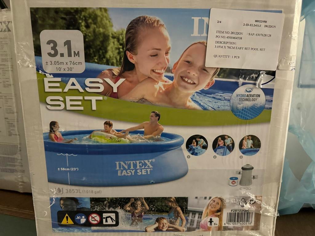 Nieuwe intex easy set 304x76 met pomp nog in doos, Tuin en Terras, Ophalen, Rond