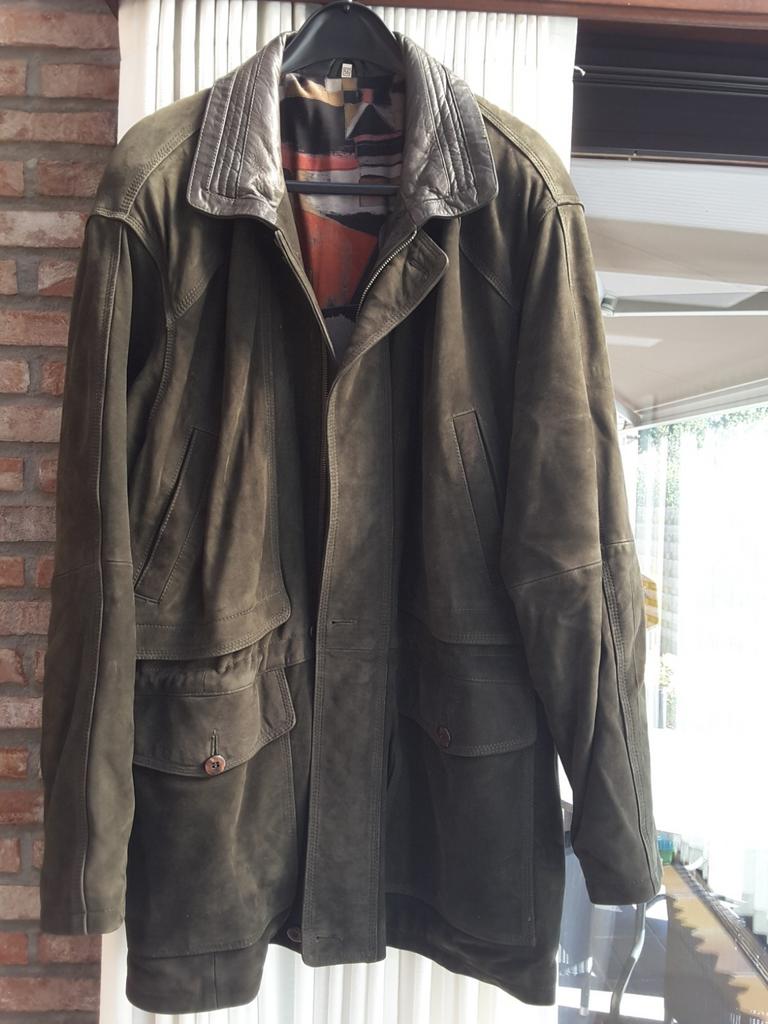 Lederen  herenjas, Ophalen of Verzenden, Zo goed als nieuw, Maat 56/58 (XL)