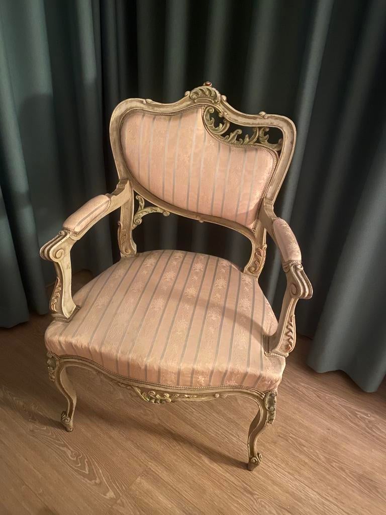Banquette et 2 fauteuils Art Nouveau, modèle rare, français, Enlèvement, Bois