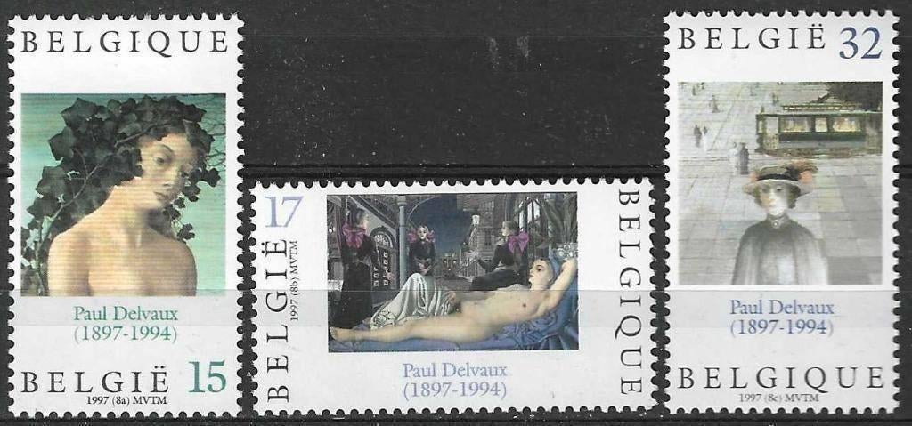 Belgie 1997 - Yvert/OBP 2699-2701 - Paul Delvaux (PF), Postzegels en Munten, Verzenden, Postfris, Kunst