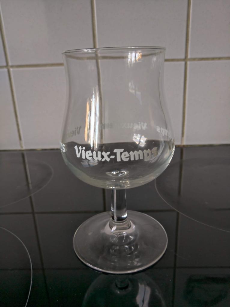 GLAS VIEUX TEMPS TE KOOP, Verzamelen, Ophalen of Verzenden, Zo goed als nieuw, Bierglas
