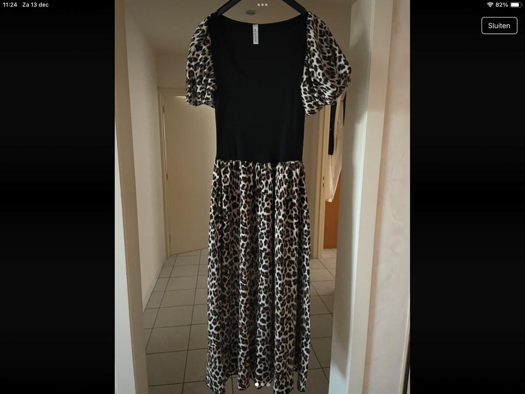 Mooie leopard kleedje met zwart, Kleding | Dames, Jurken, Maat 38/40 (M), Overige kleuren, Ophalen of Verzenden, Zo goed als nieuw