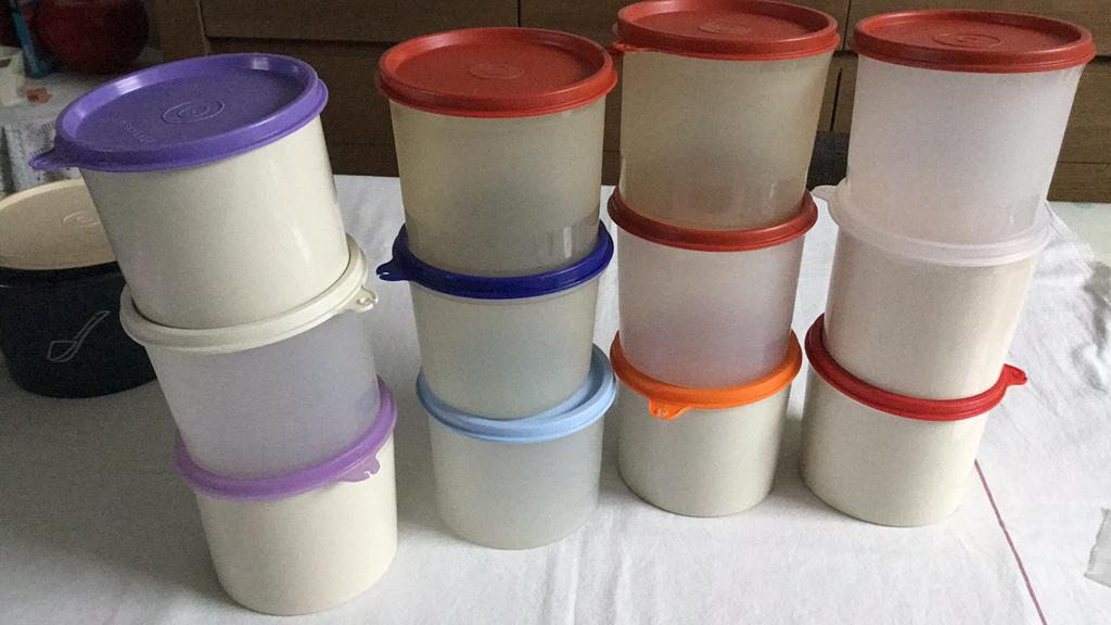 Retro potjes tupperware, Ophalen of Verzenden
